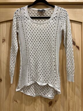 Rock & Republic Open Knit Sweater in Cream